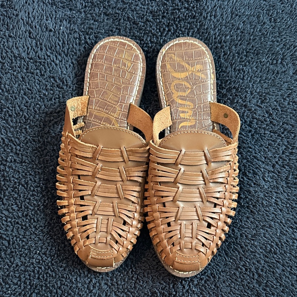 Brown Woven Leather Slip-On Shoe